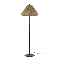Lampadaire d’extérieur SAIGON OUT E27 IP44, gris foncé, jaune ocre 