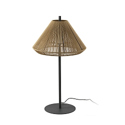 Lampadaire d’extérieur SAIGON OUT E27 IP44, gris foncé, jaune ocre 