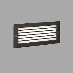 Luminaire d'encastrement mural  STRIPE-1 angulaire, avec grille IP54, gris foncé 