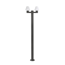 Lampadaire d'extérieur MISTU à 2 flammes E27 IP44, gris foncé 