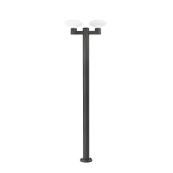 Lampadaire d'extérieur BLUB'S à 2 flammes E27 IP44, gris foncé 
