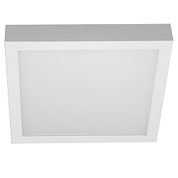 Luminaire de surface angulaire, plat, adapté aux postes de travail avec écran IP54, couvert de poudre, blanche gradable