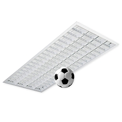Luminaire � grille � l'�preuve des balles, commutable IP20