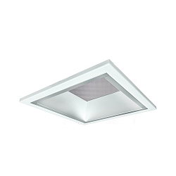 Downlight QDL2205MP.2383 grand, carré, UGR < 19, commutable, microprismatique IP21, blanc mat 