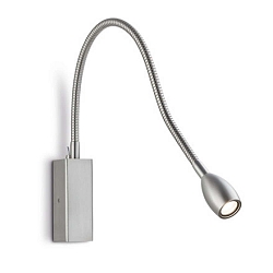 Luminaire mural BANU avec interrupteur, avec bras flexible IP20, nickel mat 