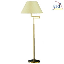 Knapstein Floor lamp 618, polished brass / matt, shade Honan ecru