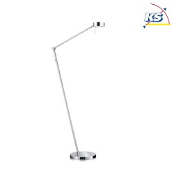 Knapstein LED Floor lamp 935, with glass filter white satined possible, nickel matt