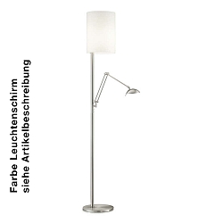 Lampadaire 952 avec bras articul�, avec spot LED IP20, nickel mat, taupe gradable