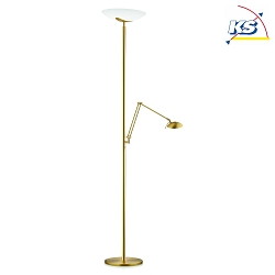 Knapstein LED Floor lamp 962 Floodlight, glass opal matt white, brass matt