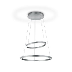 Luminaire � suspension LORA-P haut bas, 2 voies, contr�lable avec des gestes IP20, nickel mat gradable