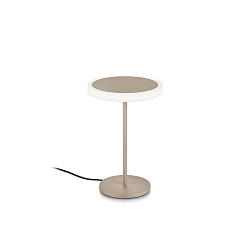 Lampe de table TILDA-T IP20, métallique, couleur sable, blanche gradable
