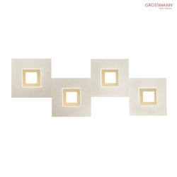 LED Wall / Ceiling luminaire KARREE 800 dim to warm, alu pearlescent / champagner anodised