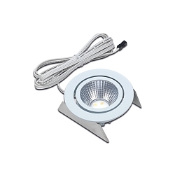 Lumière encastrée DYNAMIC SR 68-LED rond, pivotant, pour VDU, Tunable White, UGR < 19 IP44, transparent, blanche gradable 6