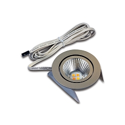 Lumière encastrée DYNAMIC SR 68-LED rond, pivotant, pour VDU, Tunable White, UGR < 19 IP44, acier inoxydable