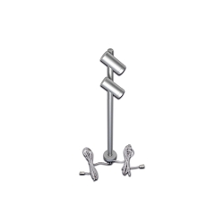 LED Duo Spot for object lighting, seamless height up to 30cm, 24V DC, CRi>90, rotatable, swiveling, 2x 3W 3000K 38�, alu