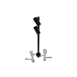 LED Duo Spot for object lighting, seamless height up to 30cm, 24V DC, CRi>90, rotatable, swiveling, 2x 3W 4000K 38�, black