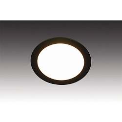 Luminaires pour meuble FAR 68 rond, avec prise de courant, avec diffuseur IP20, noir gradable