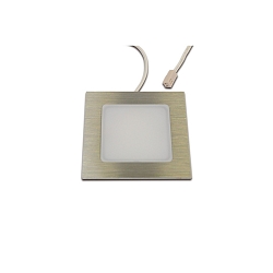 Luminaires pour meuble FAQ 68 angulaire, avec prise de courant, avec diffuseur IP20, acier inoxydable bross� gradable