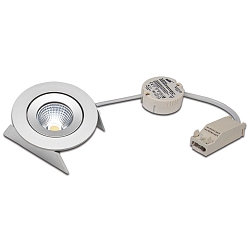 Lumière encastrée SR 68-LED pivotant, lot de 1, UGR < 19 IP44, chrome, transparent gradable 7,5W 800lm 4000K CRI 90-100