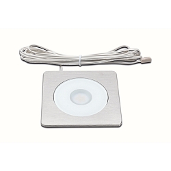 Lumière encastrée AQ 78-LED rigide, carré, avec prise de courant IP20, transparent, blanche gradable 7
