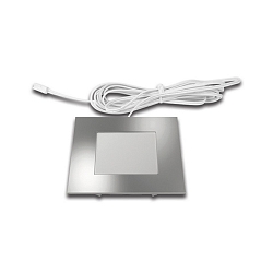 Flat recessed LED area light luminaire FQ 68-LED, angular, IP44, LED24 connection, CRi>90, 4W 3000K 270lm 110°, chrome