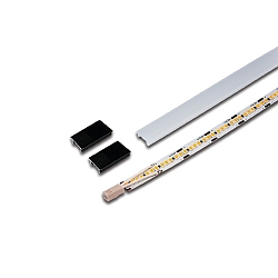 Planchette lumineuse LED 2-LINK FLOOD grand IP20, opale, noir  gradable 16,1W 845lm 3000K CRI 90-100 90cm