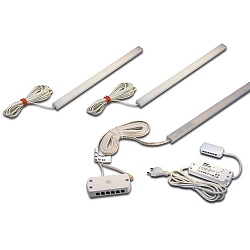 3pc. set of under-cabinet luminaire LED ADD-ON Mini + LED transformer LED 24 / 15W + touch dimmer, 4.3W 3000K 280lm 110�, alu