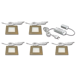 Lumière encastrée FQ 68-LED angulaire, lot de 5 IP20, acier inoxydable, opale gradable 20W 1350lm 3000K CRI 90-100