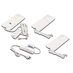 3pc. set of LED under-cabinet luminaire LED Slim-Pad F, IP20, with IR dimmer + transformer LED 24 / 30W, 5W 4000K, white