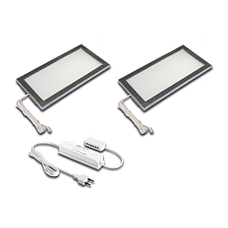 Eclairage sous meuble LED SKY conducteur inclus, lot de 2 IP20, acier inoxydable, opale  12W 390lm 4000K CRI 80-89 21cm