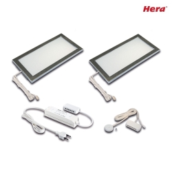 2pc. set of LED under-cabinet luminaire LED SKY 6W with sonar dimmer + LED transformer LED 24 / 30W, 4000K, inox look