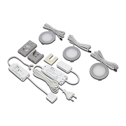 Lumière encastrée DYNAMIC FR 78-LED rond, lot de 3, Tunable White IP20, acier inoxydable
