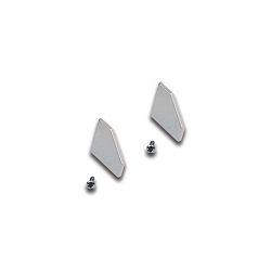 2pc. set of end cap for LED corner profile 19mm, with fastening screws, anodised alu