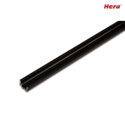 LED milling mount profile I 24mm (inside position, asymmetrical) for covering profile 15mm, length 100cm, black