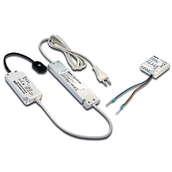 Transformateur LED 350 3 fois, avec prise de courant, contr�lable par radio, avec t�l�commande, noir , blanche