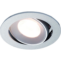 Spot SR68 rond, pivotant, avec prise de courant IP44, chrom� mat 