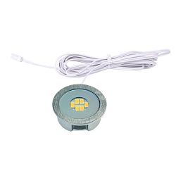 Spot LED24 rond, rigide, avec prise de courant IP44, acier inoxydable 