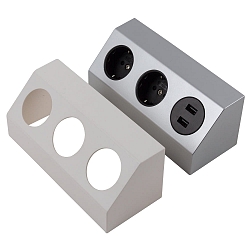 Protective contact socket SALERNO, 2-fold + USB, 250V, max. 3500W