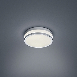 Luminaire de plafond ZELO 22 rond, rayonnement lat�ral IP44, chrome, blanc opale 
