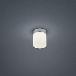 Luminaire de plafond KETO cylindrique, commutable, avec diffuseur IP44, chrome 