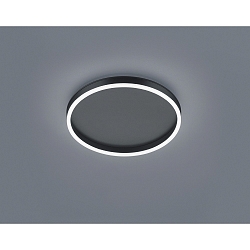 Luminaire de plafond SONA rond IP20, satiné, noir mat gradable