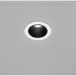 Plafonnier encastré PIC rond IP20, noir, blanche
