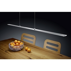 Luminaire à suspension LEXX angulaire IP30, chrome, nickel mat, satiné, anodisé gradable