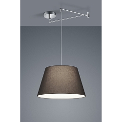 Luminaire à suspension CERTO 1 E27 IP20, anthrazit, chrome