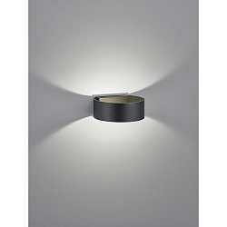 Luminaire mural FOSCA haut bas, semi-circulaire, indirect, commutable IP20, noir mat 