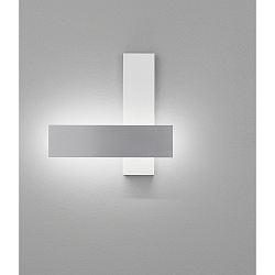 Luminaire mural DEX IP20, aluminium poli, blanc mat gradable