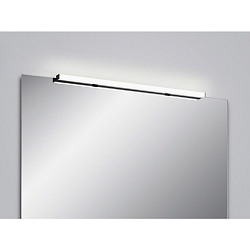Luminaire de miroir LADO-S 90 médium, commutable, étroit, avec diffuseur IP44, noir mat, blanche 