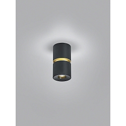 Luminaire de plafond ROK � 1 flamme, direct / indirect, focalisable IP20, or mat, noir mat gradable