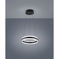 Luminaire à suspension LIV 40 haut bas, forme de l'anneau IP20, noir mat gradable