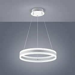 Luminaire à suspension LIV 60 haut bas, forme de l'anneau IP20, blanc mat gradable